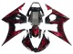 2005 Yamaha YZF 600 R6 Motorcycle Fairings - Black with Red Flame Canada