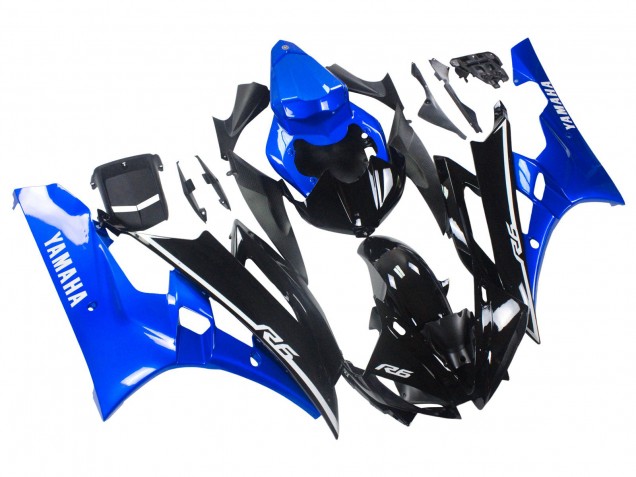 2006-2007 Yamaha YZF 600 R6 Motorcycle Fairings - Blue Glossy Black Canada
