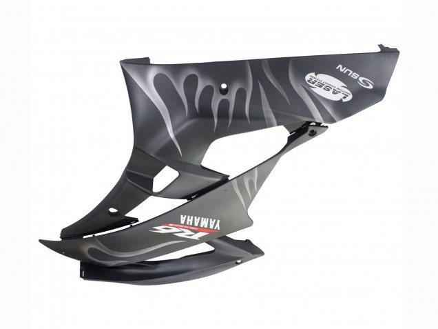 2006-2007 Yamaha YZF 600 R6 Motorcycle Fairings - Matte Black Silver Flame Canada