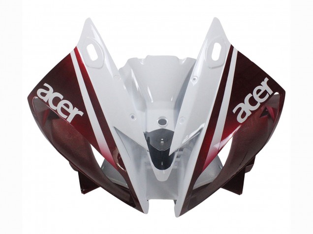 2006-2007 Yamaha YZF 600 R6 Motorcycle Fairings - White Maroon Red Fiat Acer Yamalube Canada