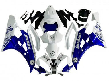 2006-2007 Yamaha YZF 600 R6 Motorcycle Fairings - White Blue Jordan Canada