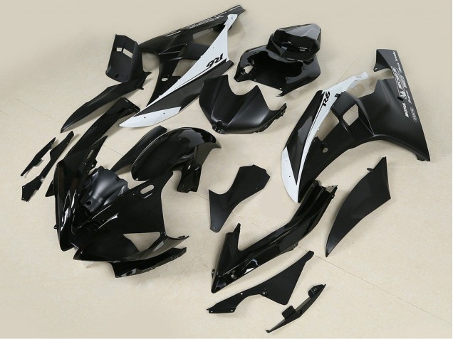 2006-2007 Yamaha YZF 600 R6 Motorcycle Fairings - Glossy Black Matte Black White Motul Michelin Canada