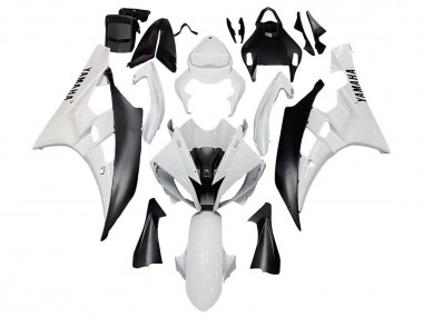 2006-2007 Yamaha YZF 600 R6 Motorcycle Fairings - White Matte Black Canada