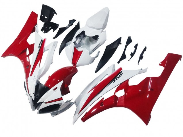 2006-2007 Yamaha YZF 600 R6 Motorcycle Fairings - White Red Canada