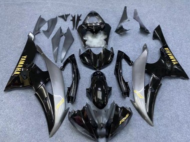 2006-2007 Yamaha YZF 600 R6 Motorcycle Fairings - Silver Glossy Black Gold Decals Canada