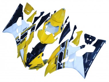 2006-2007 Yamaha YZF 600 R6 Motorcycle Fairings - Yellow White Glossy Black Motul Canada