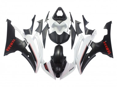 2008-2016 Yamaha YZF 600 R6 Motorcycle Fairings - White Matte Black Red Decals Canada