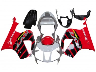 2000-2006 Honda VTR1000 Motorcycle Fairings - Silver Red Black Stripe Racing Canada