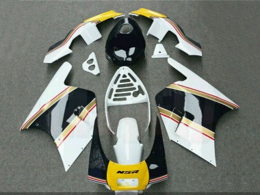 1988-1989 Honda NSR250R Motorcycle Fairings - White Yellow Gold Glossy Black Canada