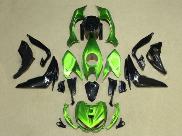 2014-2019 Kawasaki Z1000 Motorcycle Fairings - Green Glossy Black Canada