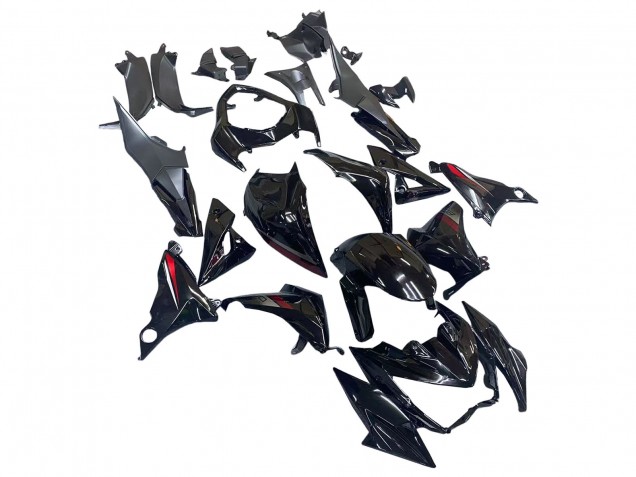 2013-2018 Kawasaki Z800 Motorcycle Fairings - Glossy Black Red Canada