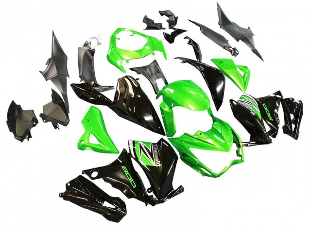 2013-2018 Kawasaki Z800 Motorcycle Fairings - Green Glossy Black Canada