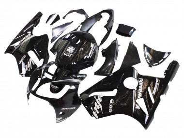 2000-2001 Kawasaki ZX12R Motorcycle Fairings - Glossy Black White Elf Snow Canada