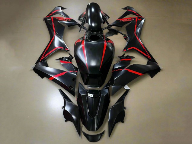2019-2020 Honda CBR650R Motorcycle Fairings - Glossy Black Red Stripe Canada