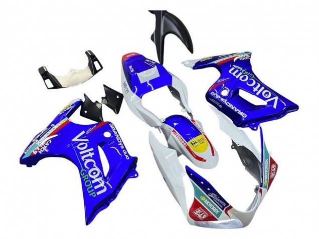 2003-2013 Suzuki SV650 Motorcycle Fairings - White Blue Voltcom Canada