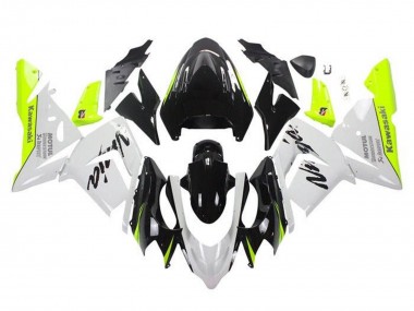 2004-2005 Kawasaki ZX10R Motorcycle Fairings - White Black Neon Yellow Canada