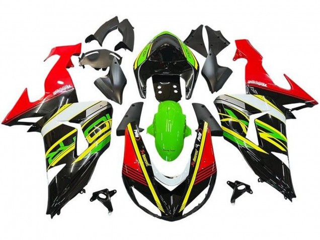 2006-2007 Kawasaki ZX10R Motorcycle Fairings - Red Green Yellow Black Canada