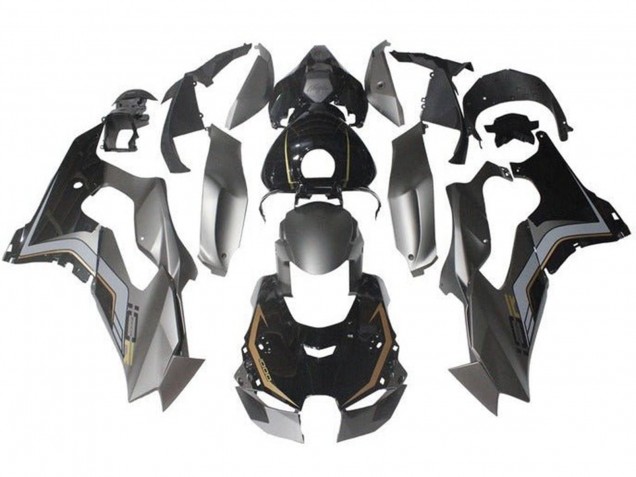 2021-2025 Kawasaki ZX10R Motorcycle Fairings - Grey Glossy Black Gold Canada