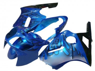 2000-2001 Kawasaki ZX12R Motorcycle Fairings - Blue Black Flame Canada