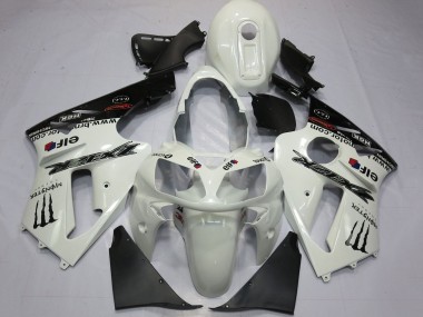 2000-2001 Kawasaki ZX12R Motorcycle Fairings - Pearl White Black Elf Monster Energy Canada