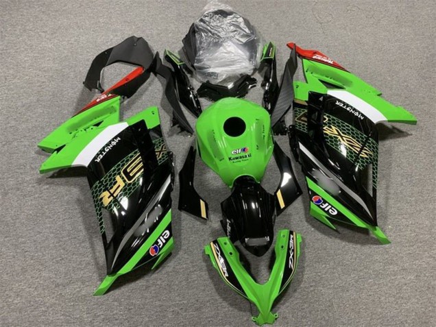 2013-2017 Kawasaki EX300 Motorcycle Fairings - Green White Black Red Elf Canada