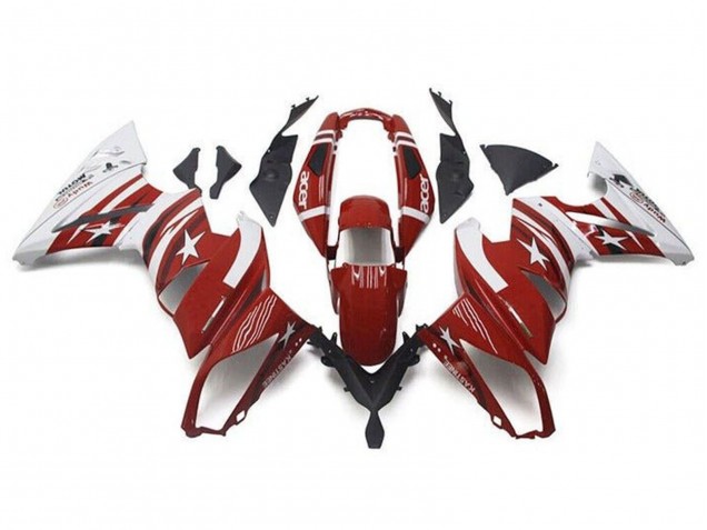 2009-2011 Kawasaki Ninja 650 EX650 Motorcycle Fairings - Red White Star Acer Canada