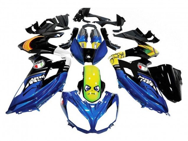 2012-2016 Kawasaki Ninja 650 EX650 Motorcycle Fairings - Blue Yellow Shark Canada
