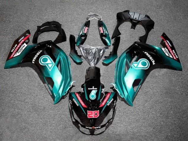 2012-2016 Kawasaki Ninja 650 EX650 Motorcycle Fairings - Blue Glossy Black Petronas Canada