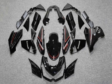 2010-2013 Kawasaki Z1000 Motorcycle Fairings - Glossy Black Red Stripe Canada