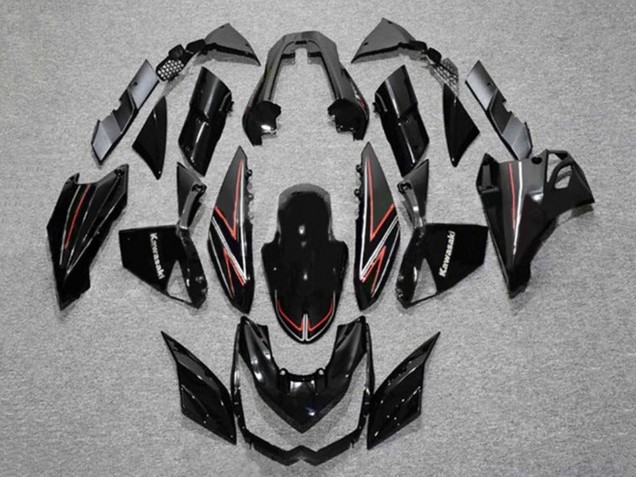 2010-2013 Kawasaki Z1000 Motorcycle Fairings - Glossy Black Red Stripe Canada
