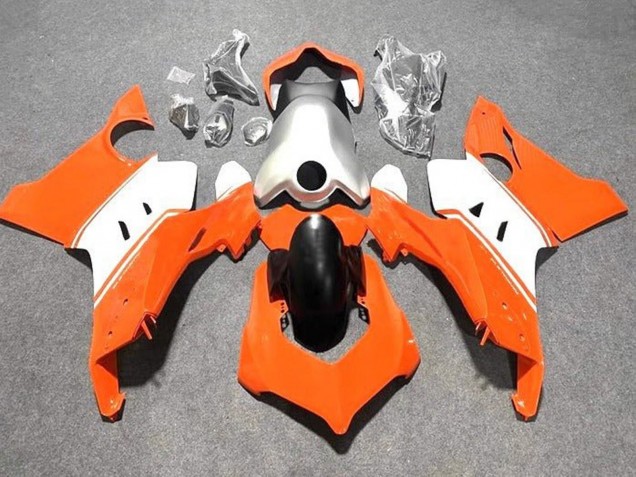 2020-2021 Ducati Panigale V4 V4S Motorcycle Fairings - White Silver Orange Canada