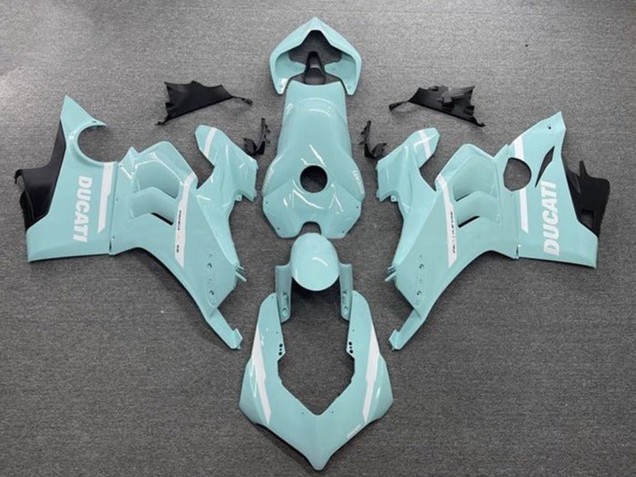 2020-2021 Ducati Panigale V4 V4S Motorcycle Fairings - Light Blue White Canada