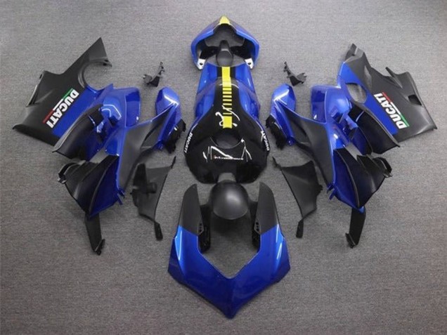 2020-2021 Ducati Panigale V4 V4S Motorcycle Fairings - Blue Yellow Matte Black Canada