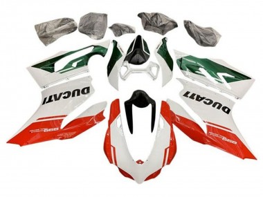 2011-2014 Ducati Panigale 899 Motorcycle Fairings - White Green Red Stripe Canada
