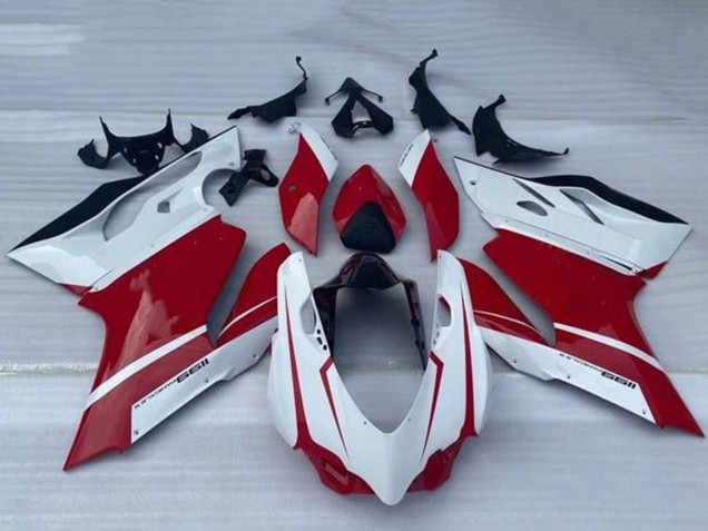 2011-2014 Ducati Panigale 1199 Motorcycle Fairing - White Red Glossy Black Canada