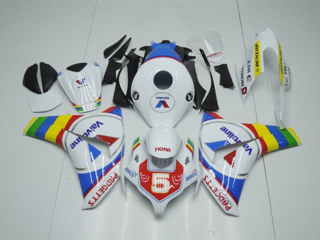 2008-2011 Honda CBR1000RR Motorcycle Fairings - White Blue Red Valvoline Color Wheel Canada