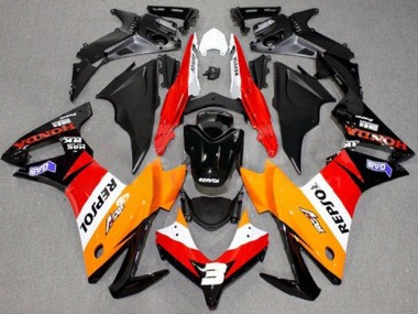 2013-2015 Honda CBR500R Motorcycle Fairings - Orange White Red Glossy Black Repsol Canada