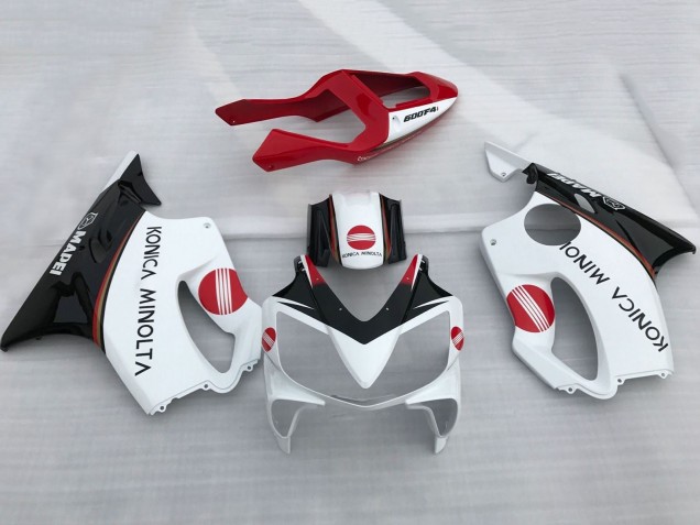 2001-2003 Honda CBR600 F4i Motorcycle Fairings - White Red Glossy Black Konica Minolta Canada
