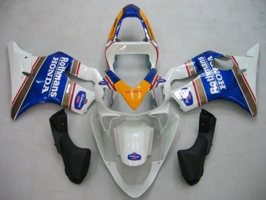 2001-2003 Honda CBR600 F4i Motorcycle Fairings - Yellow White Blue Rothmans Canada