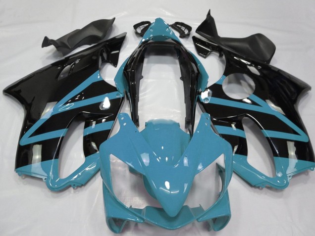 2004-2007 Honda CBR600 F4i Motorcycle Fairings - Light Blue Glossy Black Canada