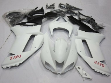 2007-2008 Kawasaki ZX6R Motorcycle Fairings - Matte White Red Canada