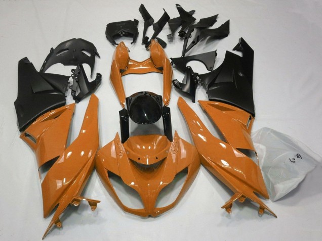 2007-2008 Kawasaki ZX6R Motorcycle Fairings - Orange Black Matte Black Canada