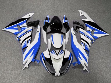 2007-2008 Kawasaki ZX6R Motorcycle Fairings - White Blue Black Canada
