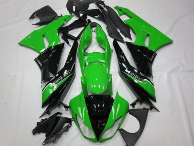 2009-2012 Kawasaki ZX6R Motorcycle Fairings - Green Glossy Black White Canada