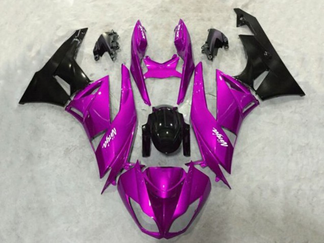2009-2012 Kawasaki ZX6R Motorcycle Fairings - Purple Glossy Black Canada