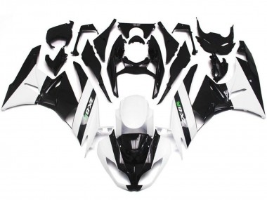 2009-2012 Kawasaki ZX6R Motorcycle Fairings - White Glossy Black Canada