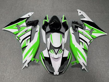 2009-2012 Kawasaki ZX6R Motorcycle Fairing - White Green Black Canada