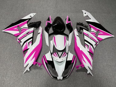 2009-2012 Kawasaki ZX6R Motorcycle Fairings - White Pink Black Canada