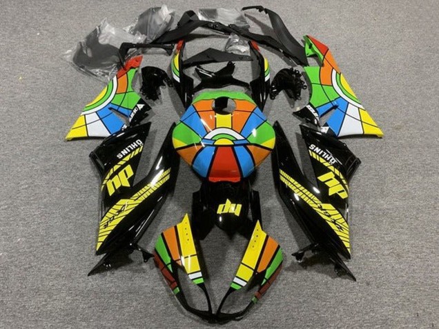 2009-2012 Kawasaki ZX6R Motorcycle Fairings - Glossy Black Multicolor Canada