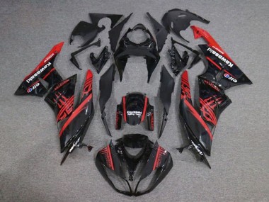 2009-2012 Kawasaki ZX6R Motorcycle Fairings - Glossy Black Red Monster Canada